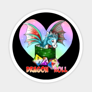 dragon roll sushi with rainbow dnd dice Magnet